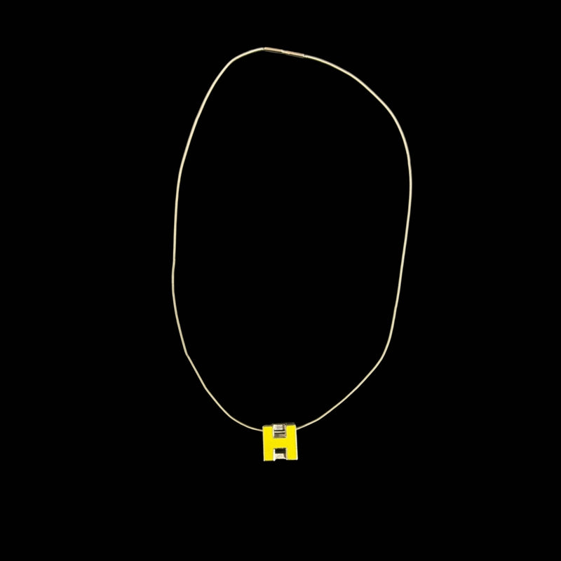 HERMES Necklace Silver Color Silver Hardware Yellow Old Version Chain