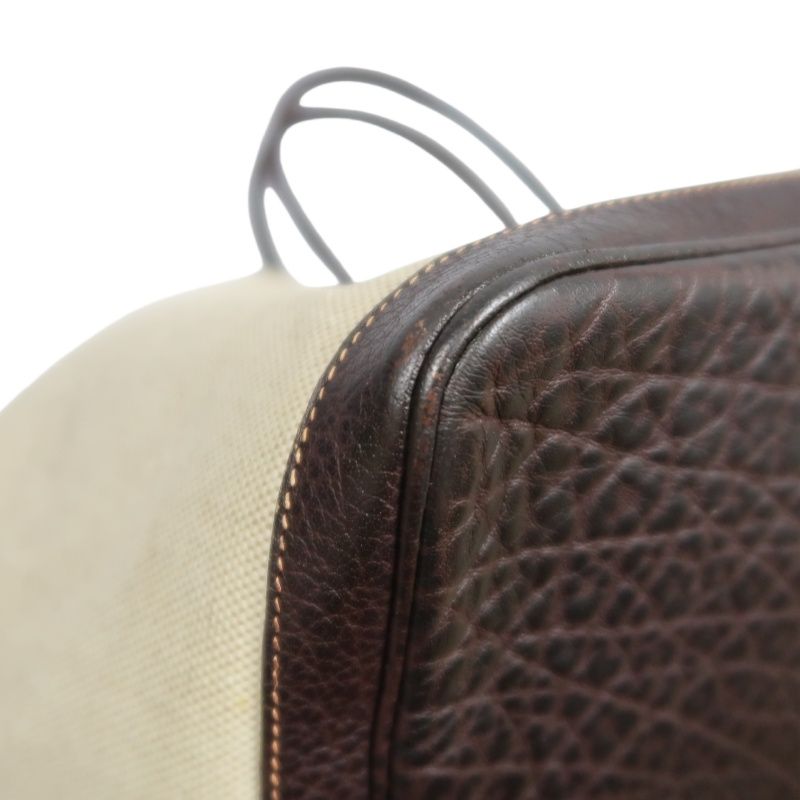 Hermes Beige Toile Ash Garden Party Tote Handbag