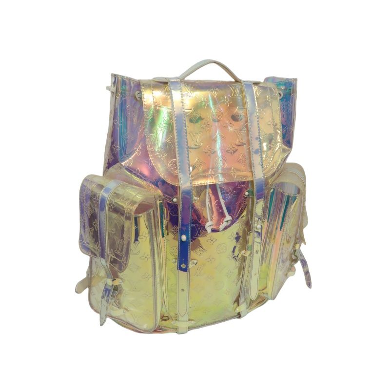 Louis Vuitton Christopher GM Backpack, Prism, Day Bag, with Dust Bag (Transparent PVC Material)