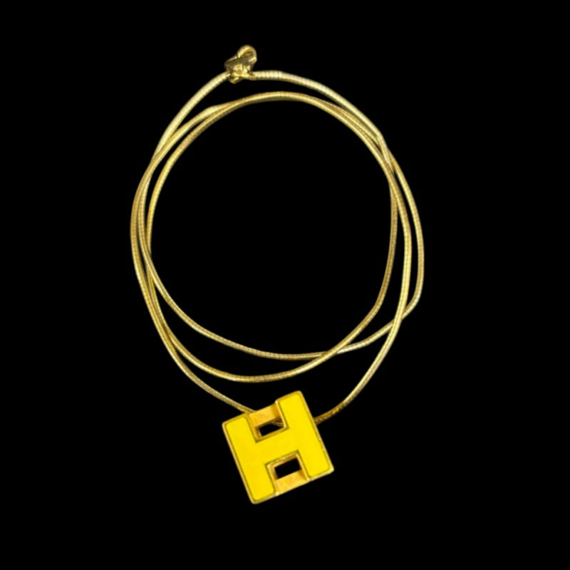 HERMES Necklace Gold Plated Gold Hardware Yellow Old Version Chain