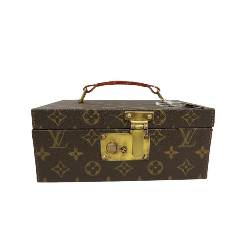 LOUIS VUITTON Monogram Boîte Autruche, Brown, Top Handle Bag, With 2 Keys