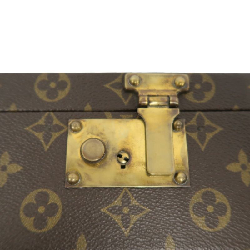 LOUIS VUITTON Monogram Boîte Autruche, Brown, Top Handle Bag, With 2 Keys