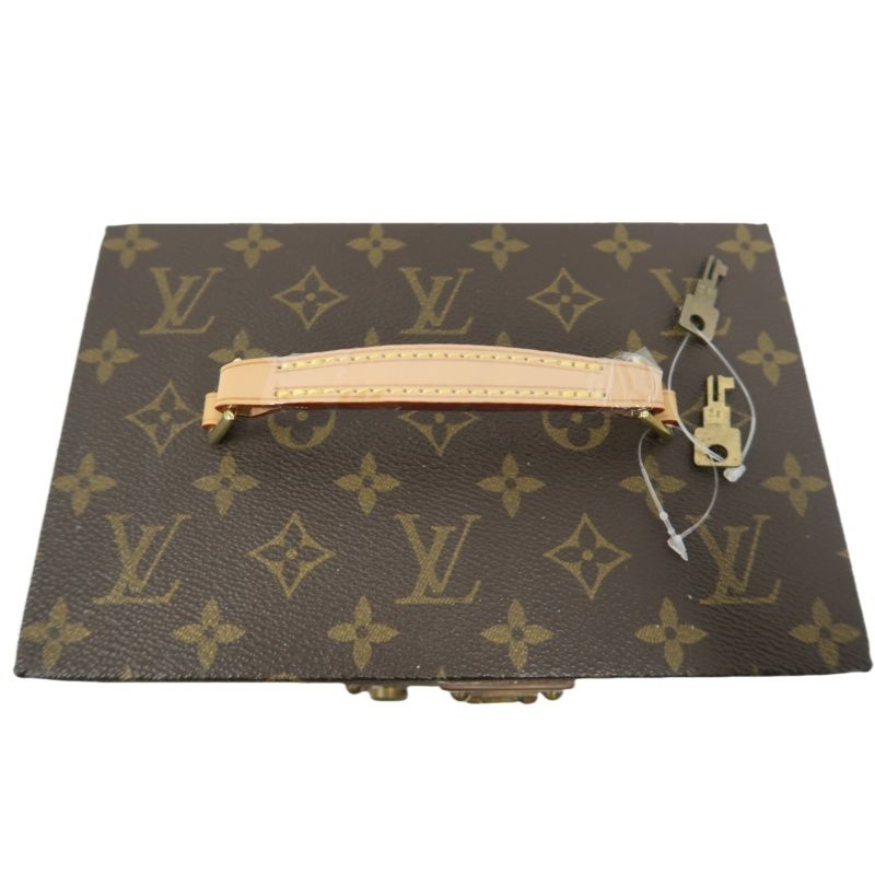 LOUIS VUITTON Monogram Boîte Autruche, Brown, Top Handle Bag, With 2 Keys
