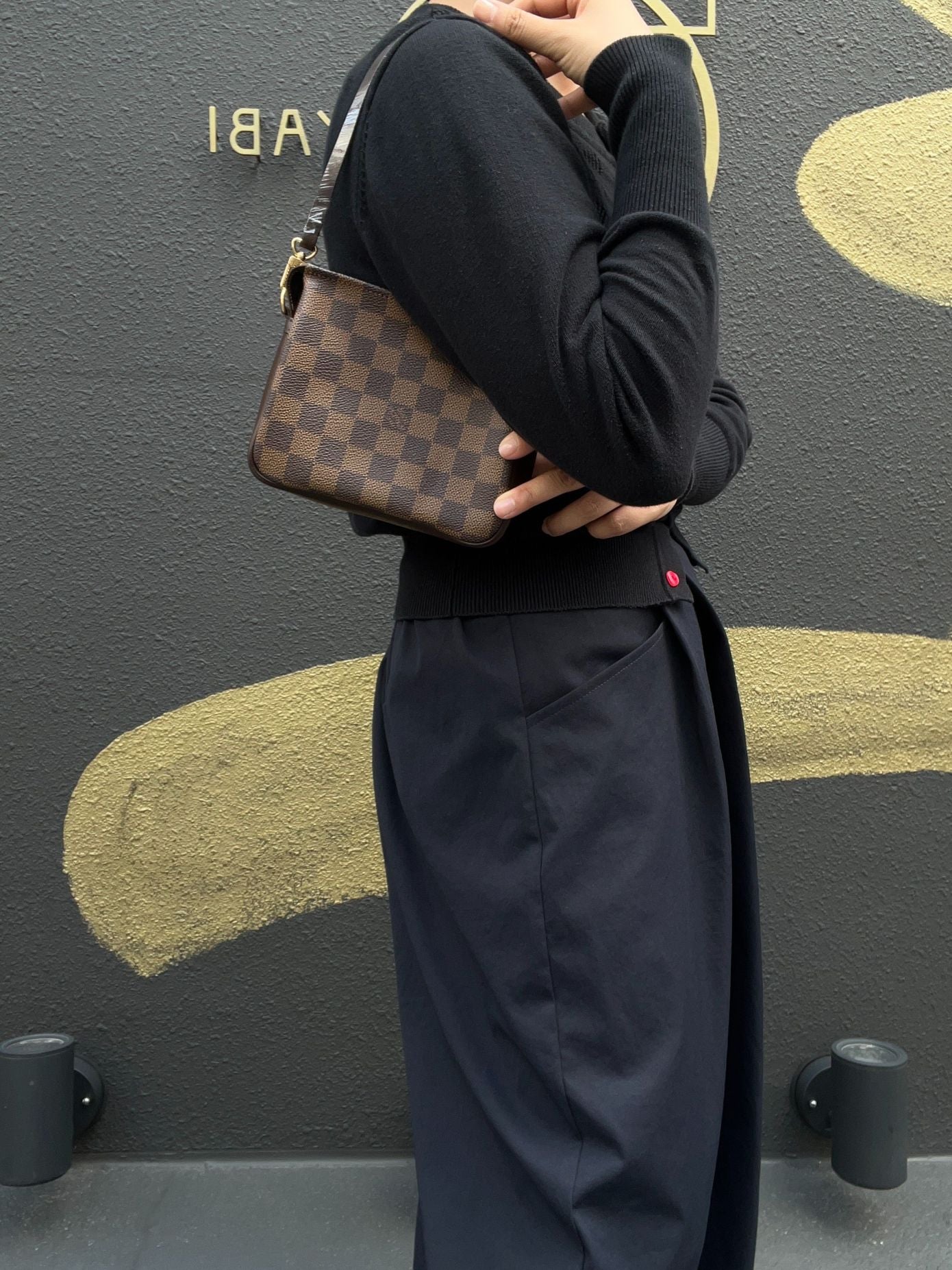 LOUIS VUITTON (LV) Damier Ebene True Makeup Brown Handbag