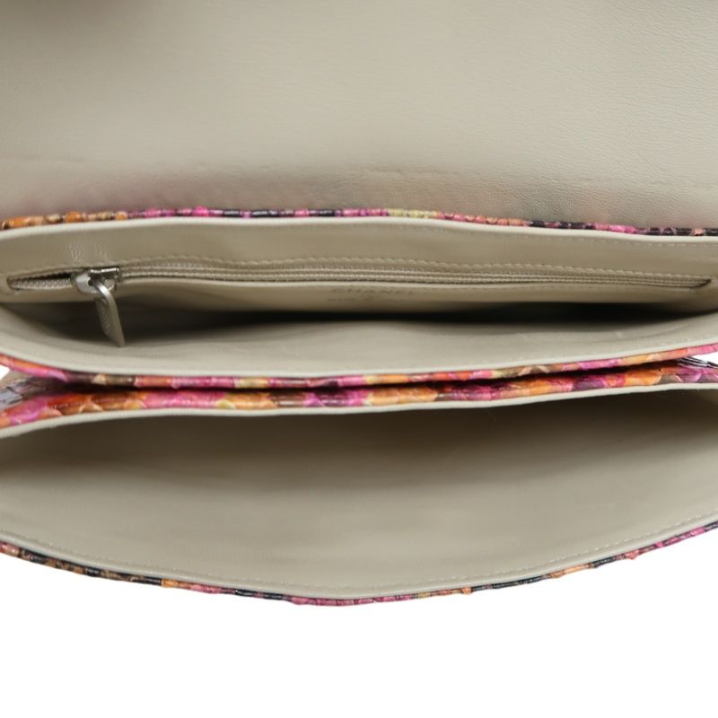 CHANEL Yellow-Pink Snake Skin Clutch Bag, Includes Dust Bag, Box & Guarantee Card