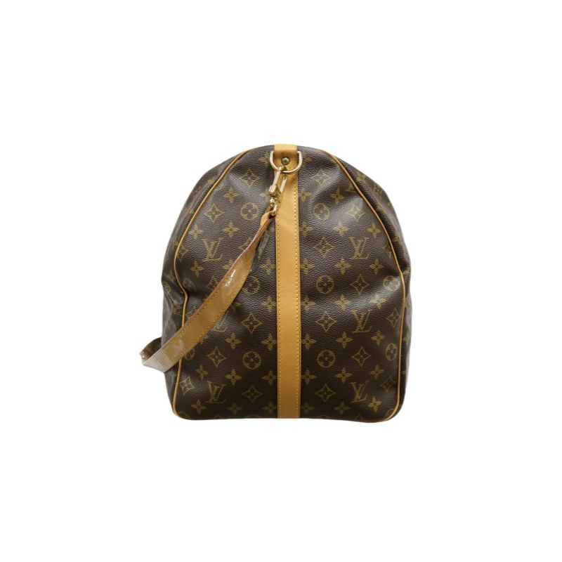 LOUIS VUITTON Monogram Keepall Bandouliere 60 Boston Bag, with name tag and shoulder strap, LV Monogram travel bag 60, handbag