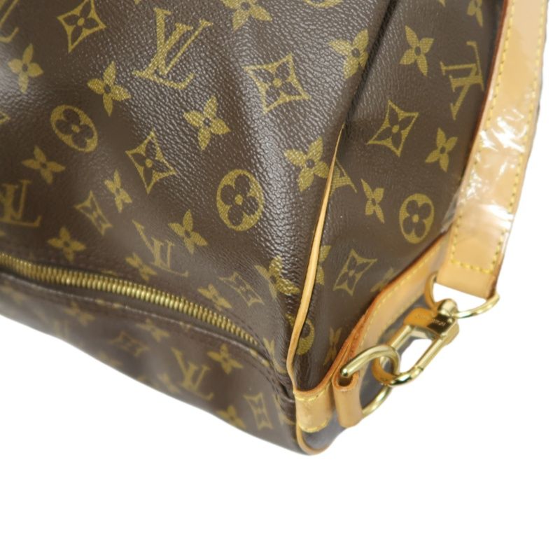 LOUIS VUITTON Monogram Keepall Bandouliere 60 Boston Bag, with name tag and shoulder strap, LV Monogram travel bag 60, handbag