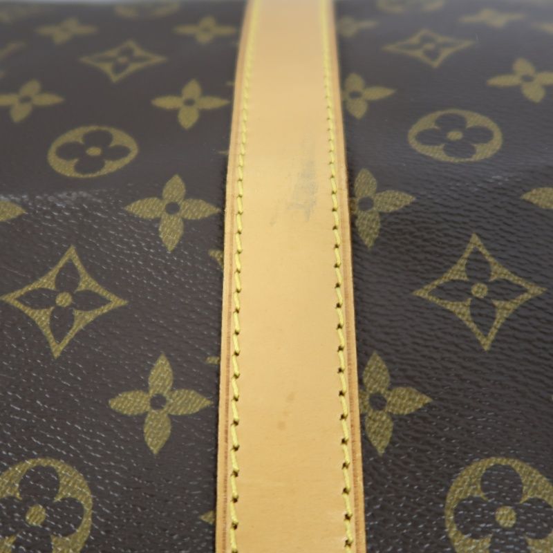 LOUIS VUITTON Monogram Keepall Bandouliere 60 Boston Bag, with name tag and shoulder strap, LV Monogram travel bag 60, handbag