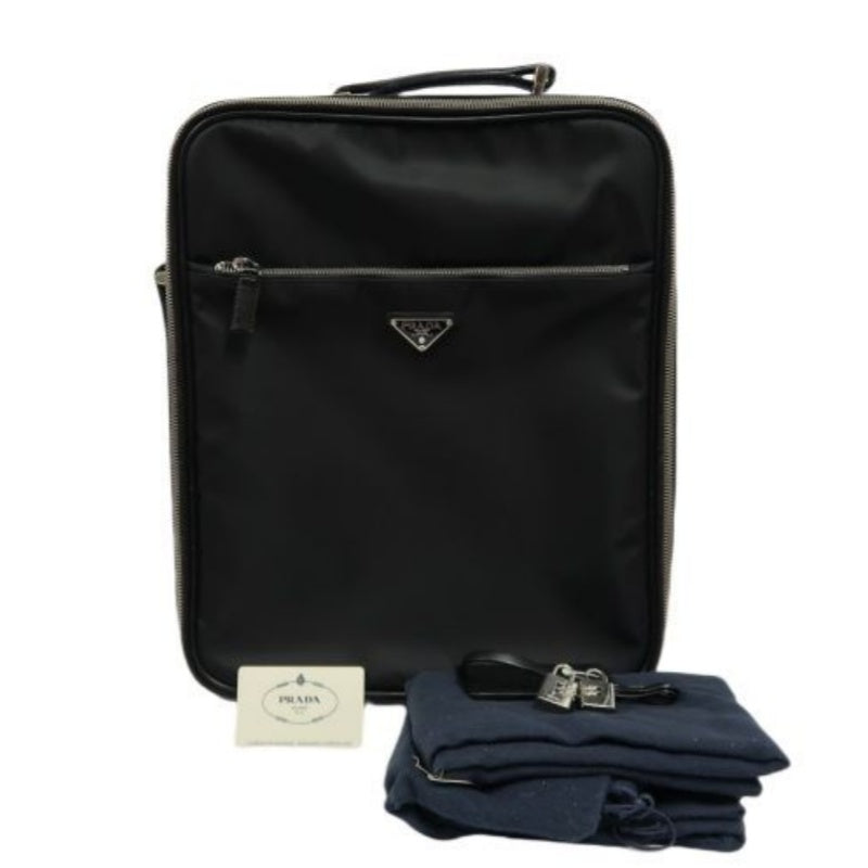 Prada Carry Bag VV031M, Black Nylon, with Dust Bag, Authenticity Card, Name Tag and 2 Dial Locks