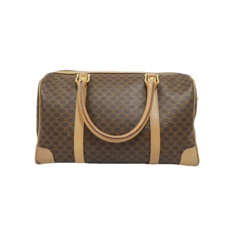 CELINE Monogram Boston Bag (35cm), Brown, Gold Hardware