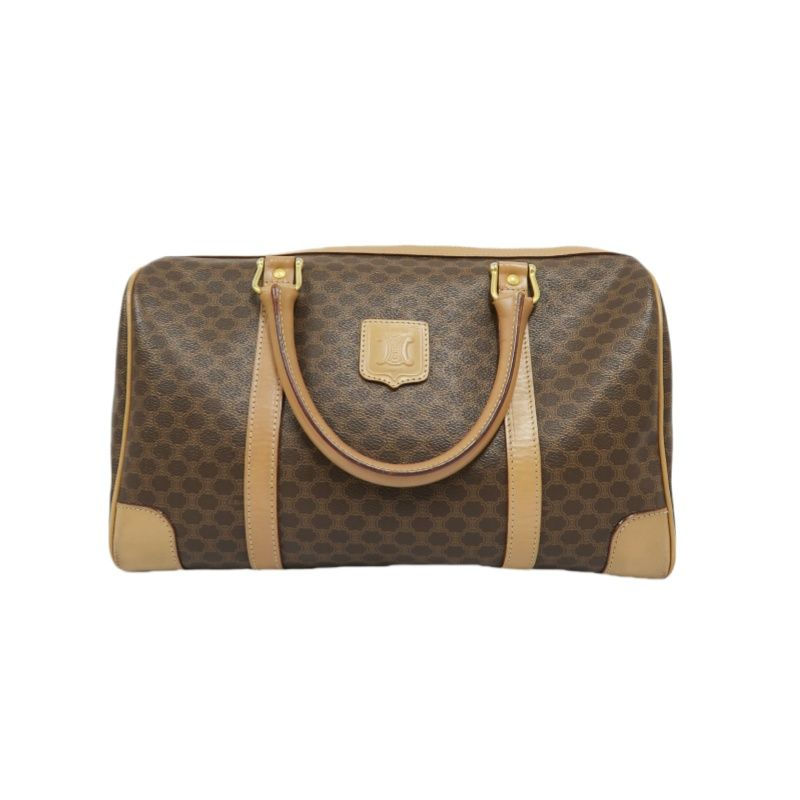 CELINE Monogram Boston Bag (35cm), Brown, Gold Hardware