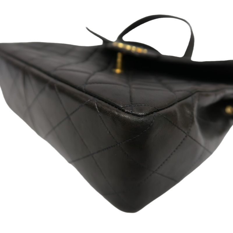 CHANEL Quilted Lambskin Backpack, Black, Gold-Tone Hardware, With Dust Bag (Fair Condition)