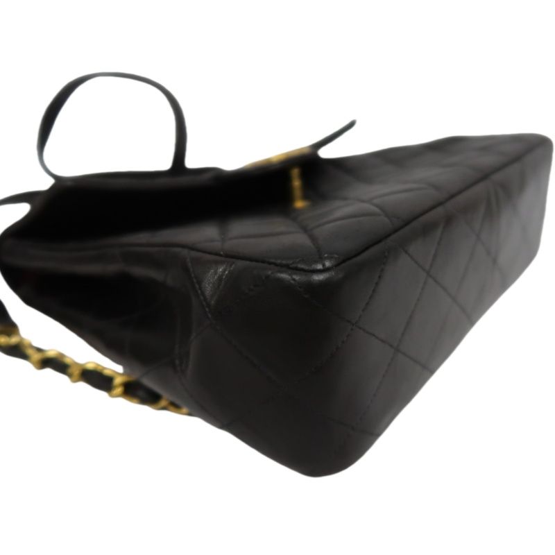 CHANEL Quilted Lambskin Backpack, Black, Gold-Tone Hardware, With Dust Bag (Fair Condition)