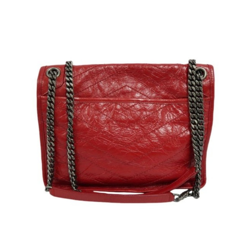YSL Saint Laurent NIKI Shoulder Bag, Red Waxed Leather