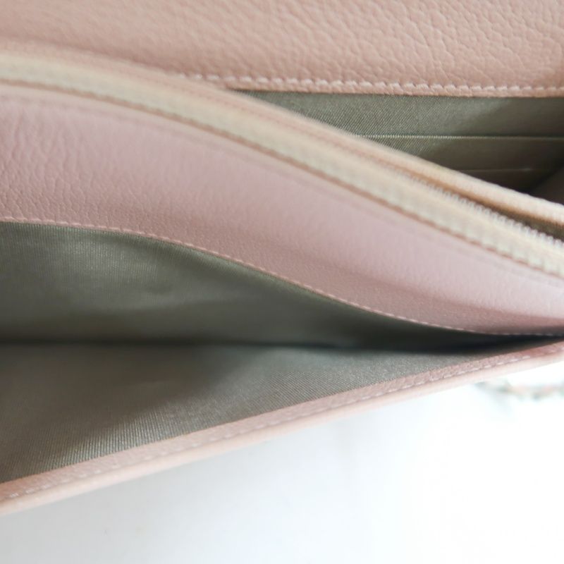 CHANEL Chain Wallet on Chain (WOC), Lambskin, Camellia Motif, Pink, Silver Hardware, Serial Number Starting with "15", Includes Dust Ba