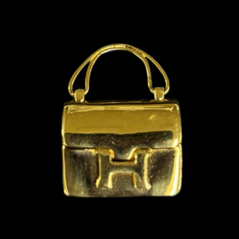 HERMES Pendant Gold Tone Alloy Lock Charm With Box And Dust Bag