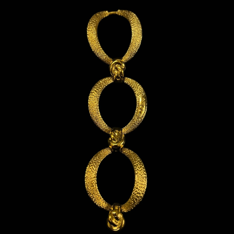 DIOR Bangle Gold Tone Alloy Three-Row Bracelet