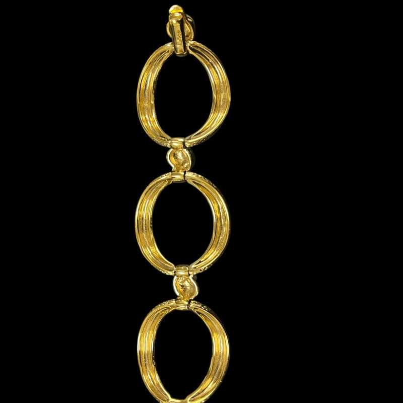 DIOR Bangle Gold Tone Alloy Three-Row Bracelet
