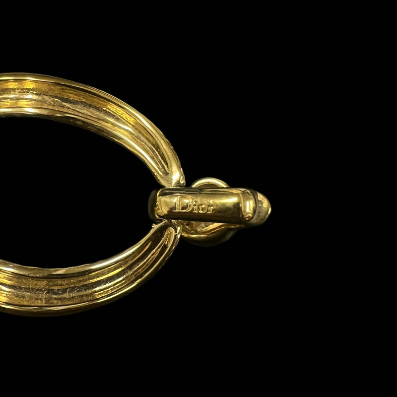 DIOR Bangle Gold Tone Alloy Three-Row Bracelet