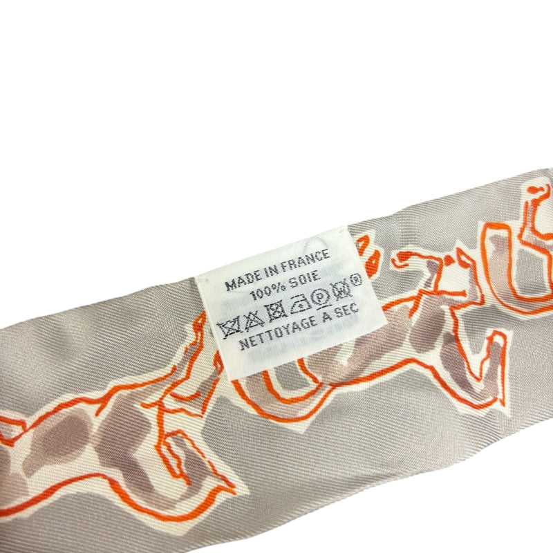 HERMES Grey Tone Twilly Scarf With Tag & Box