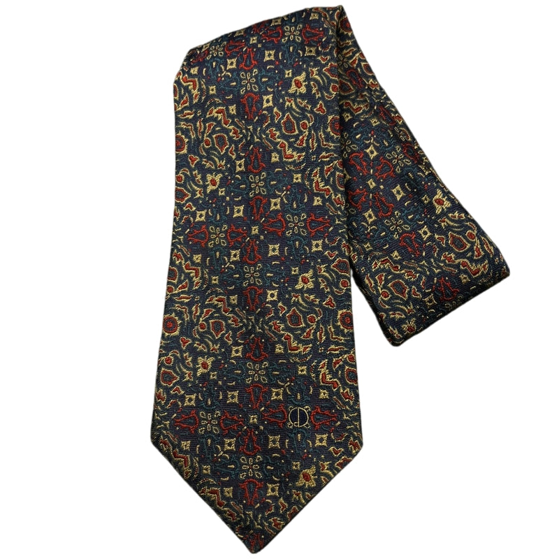 DUNHILL navy blue with red pattern tie