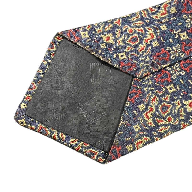 DUNHILL navy blue with red pattern tie