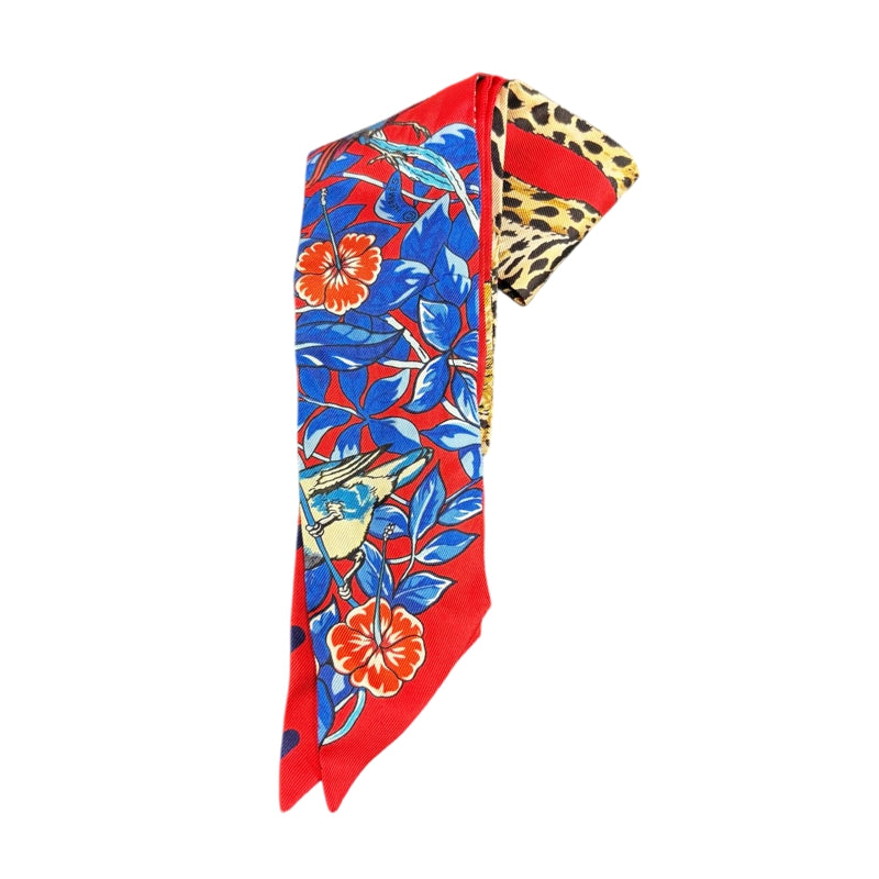 HERMES Red Tone Twilly Scarf With Tag