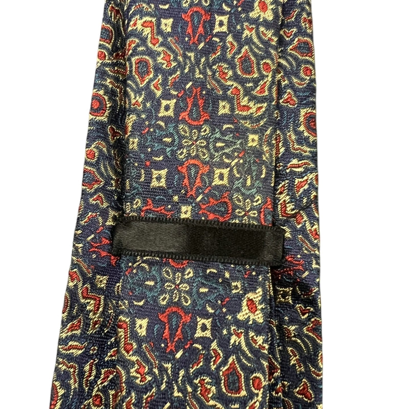 DUNHILL navy blue with red pattern tie