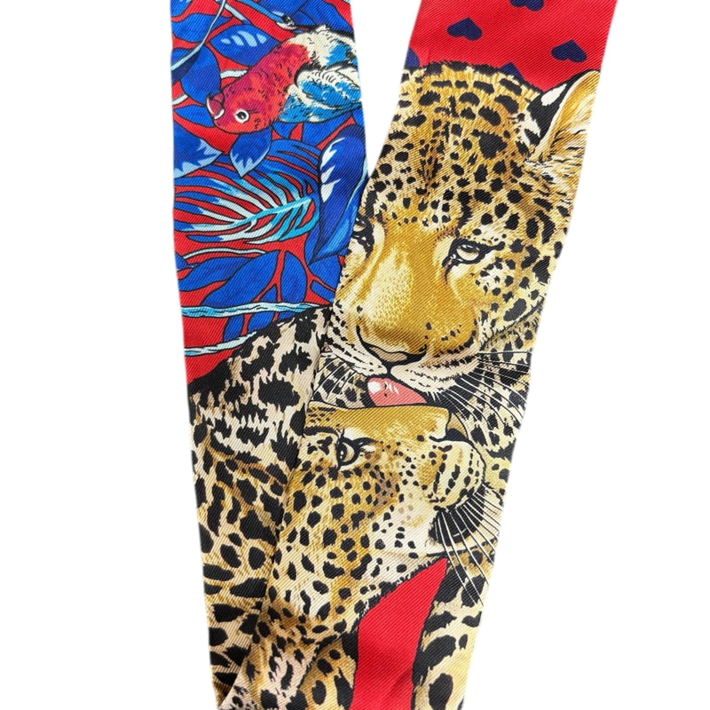 HERMES Red Tone Twilly Scarf With Tag