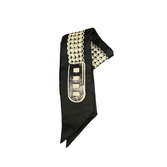 HERMES Black Tone Twilly Scarf With Tag & Box