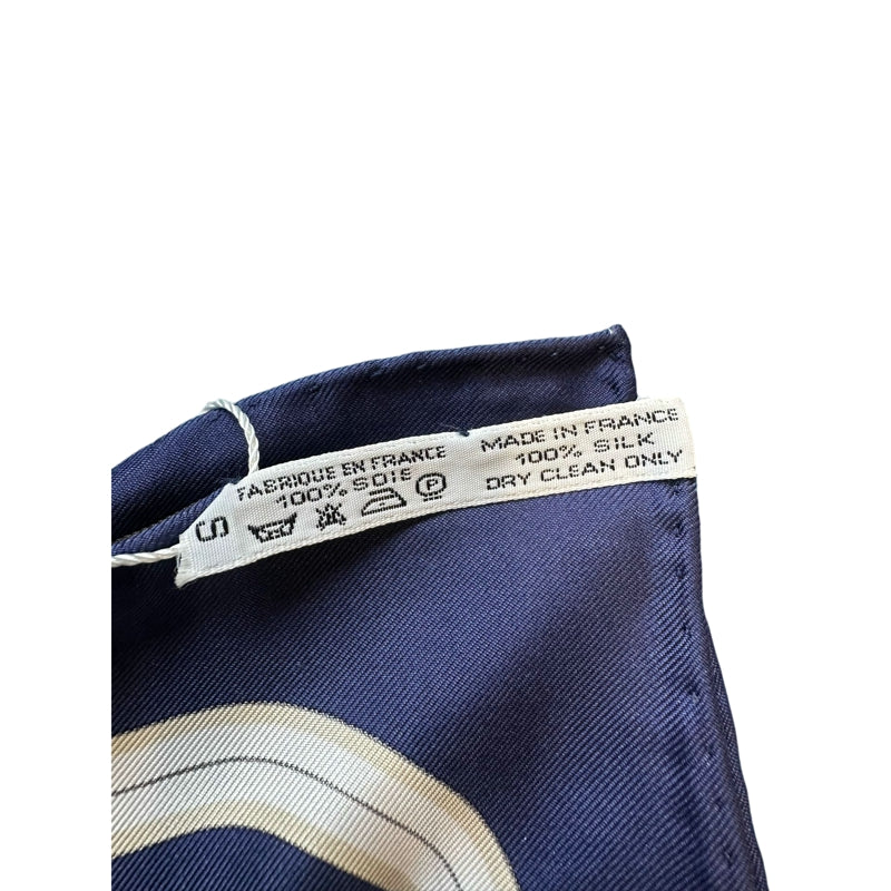 HERMES Carre 90 Silk Scarf Navy