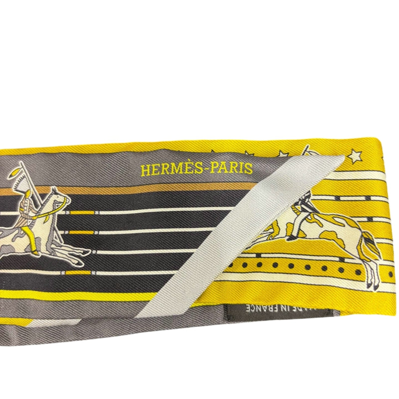 HERMES Grey Tone Twilly Scarf With Tag & Box