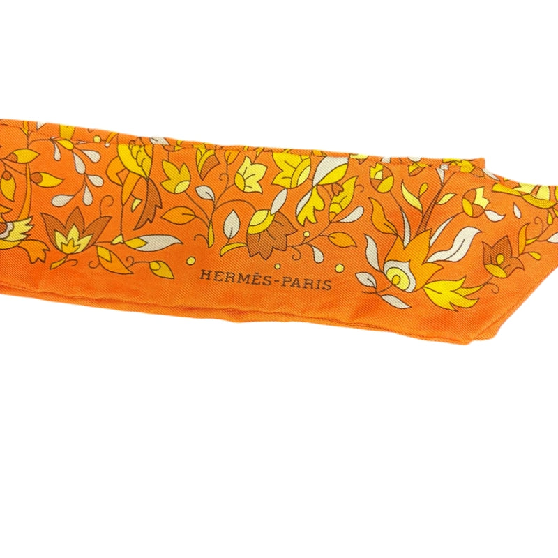 HERMES Twilly, Orange, Animal Motif, With Box
