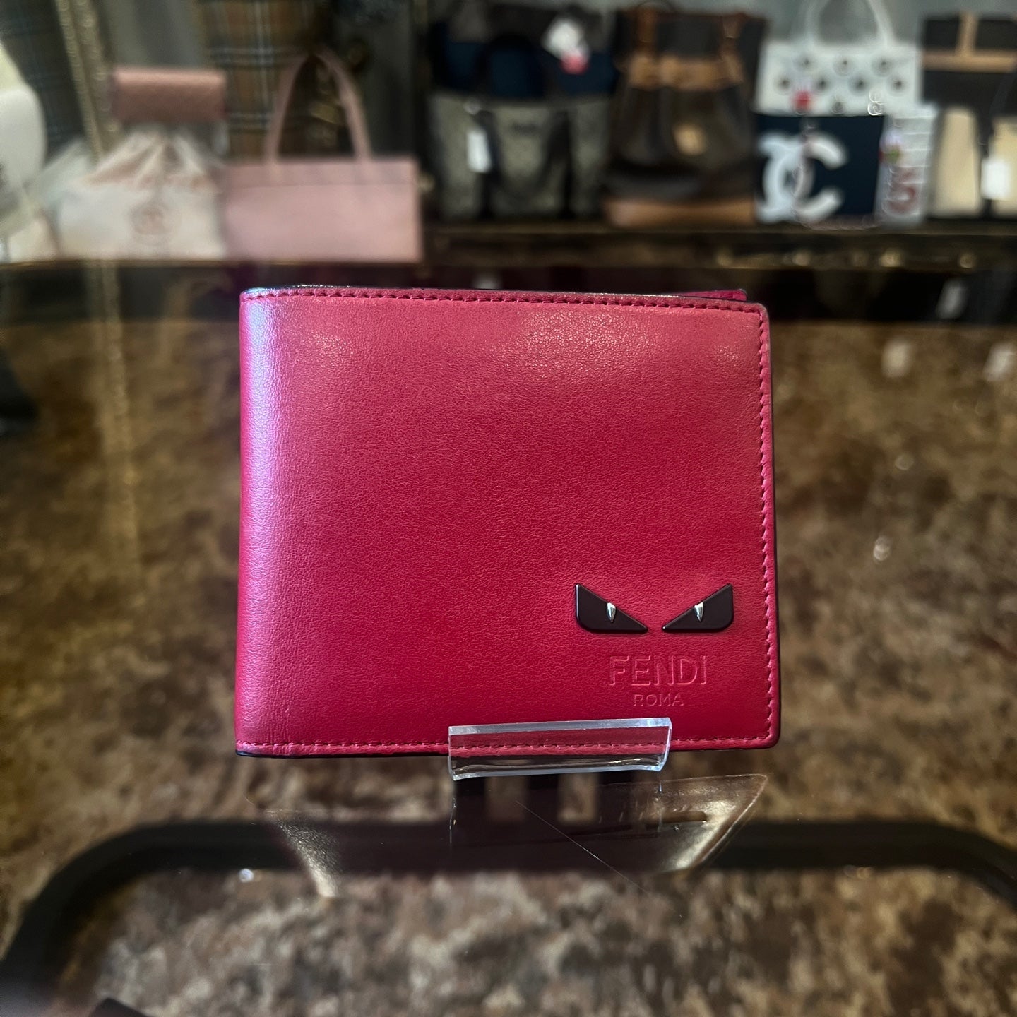 FENDI Bi-Fold Wallet, Red, Includes Dust Bag