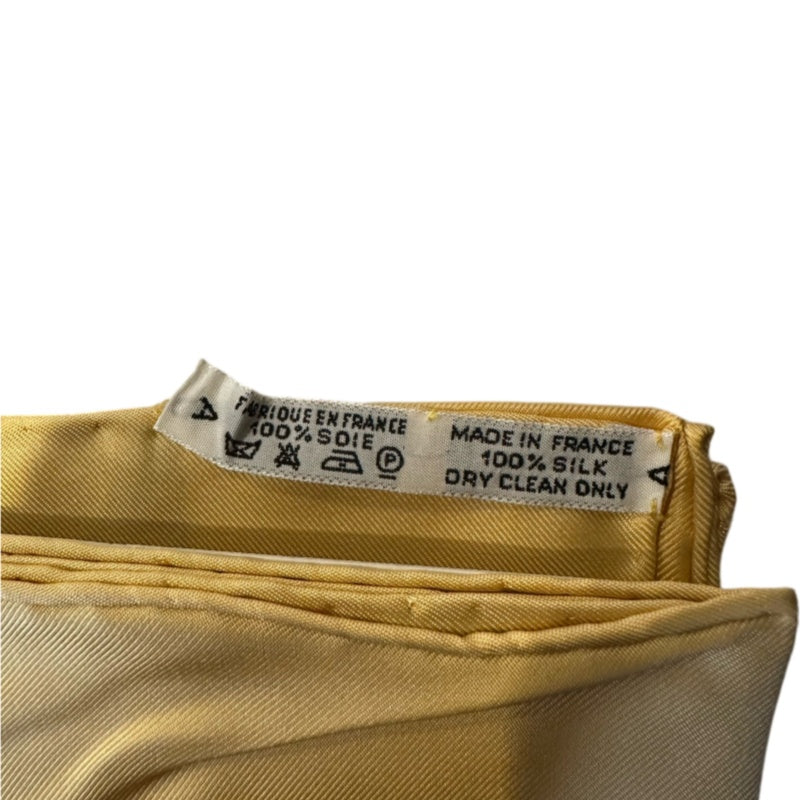 HERMES Carre 90 Silk Scarf Yellow With Box