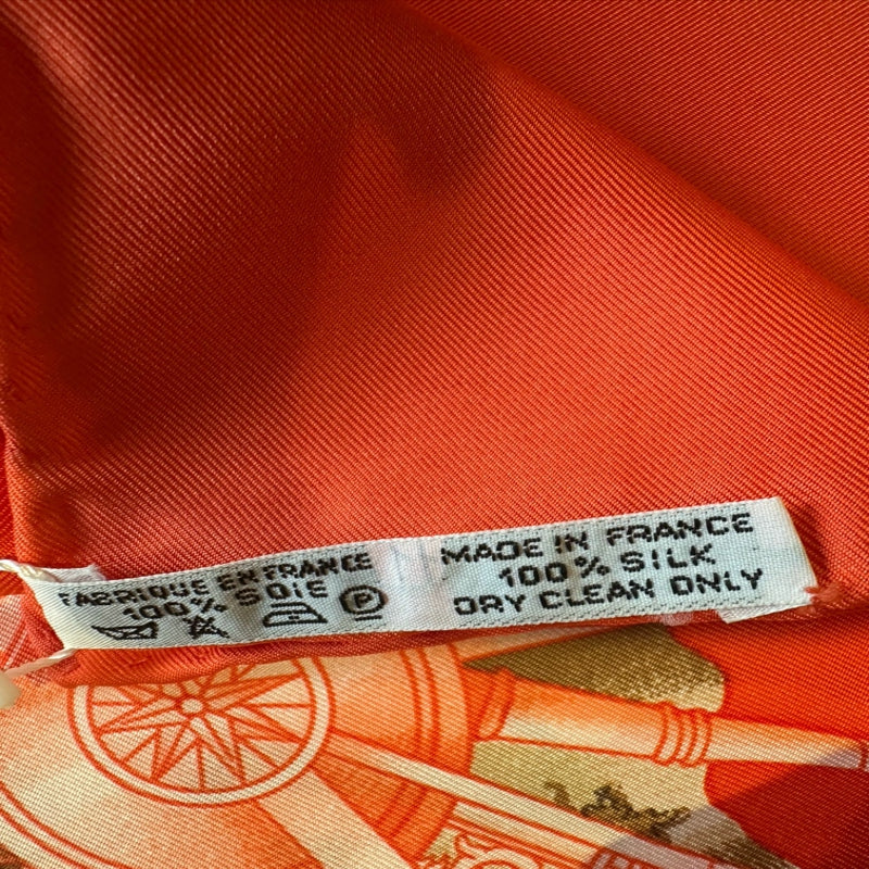 HERMES Carre 90 Silk Scarf Orange With Box