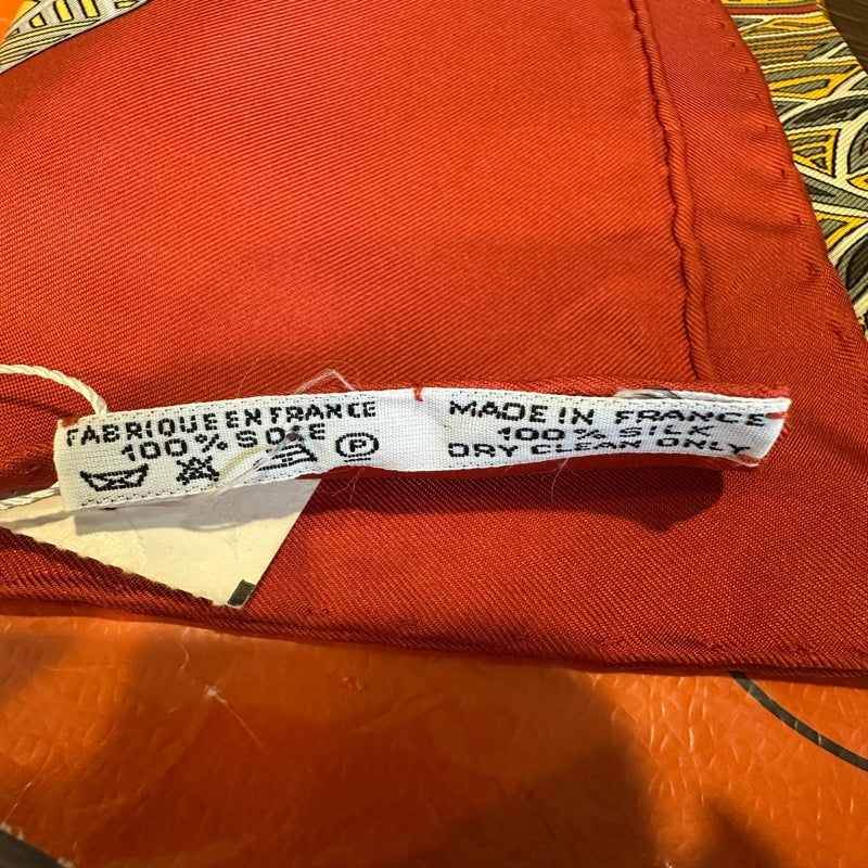 HERMES SCARF, BORDEAUX TONE, WITH TAG & POUCH