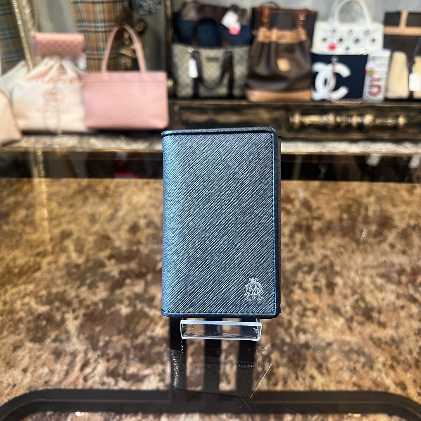 DUNHILL Black Key Case, with Box & Guarantee Card