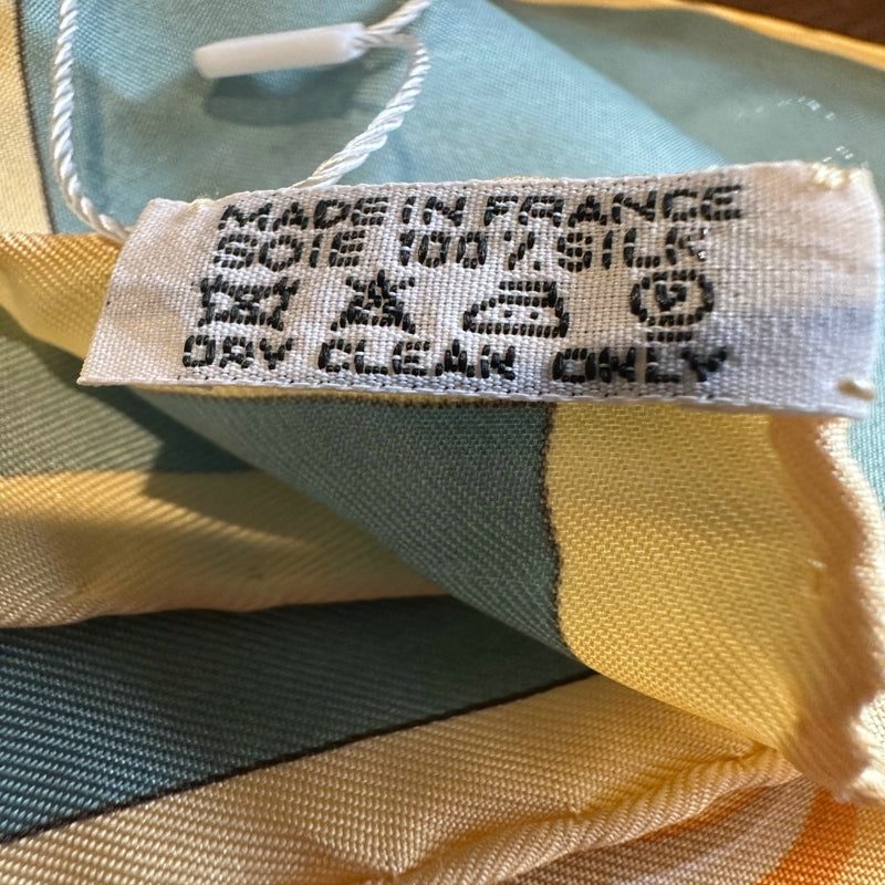 HERMES Carre 90 Silk Scarf Yellow With Tag