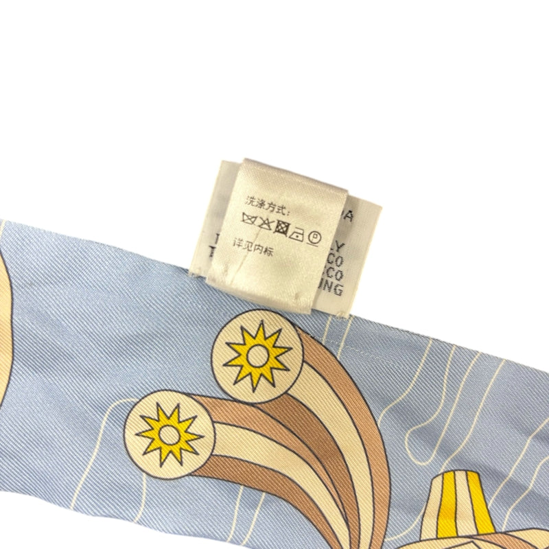 HERMES twilly silk scarf, blue tone, with tag