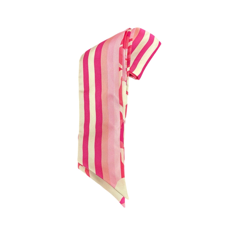 HERMES Pink Tone Twilly Scarf With Tag & Box