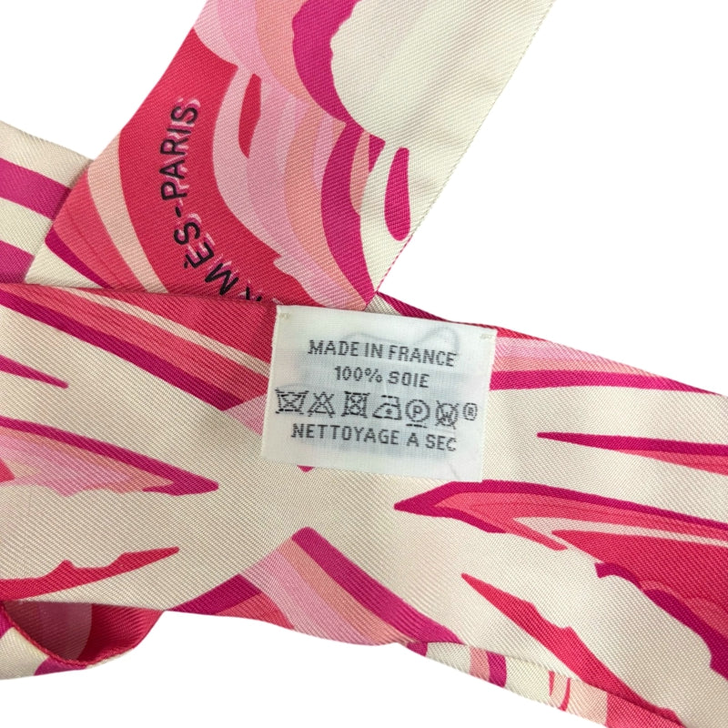 HERMES Pink Tone Twilly Scarf With Tag & Box