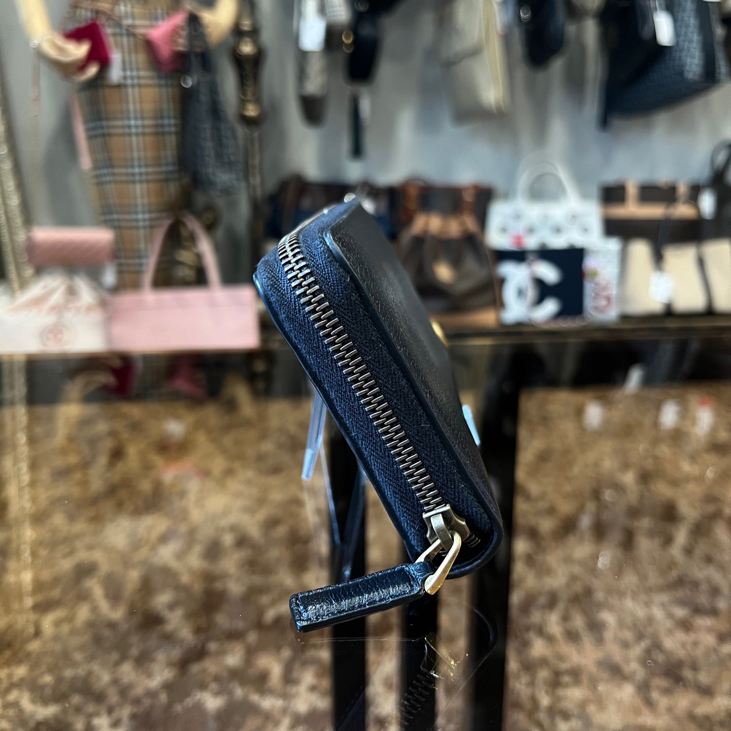 GUCCI Marmont Long Wallet, Black Calf Leather, with Dust Bag and Box