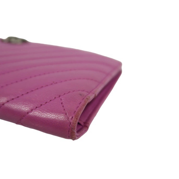 CHANEL Long Wallet, Purple Lambskin Leather