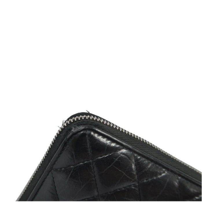 CHANEL Black Long Wallet, Lambskin Leather, with Dust Bag and Box