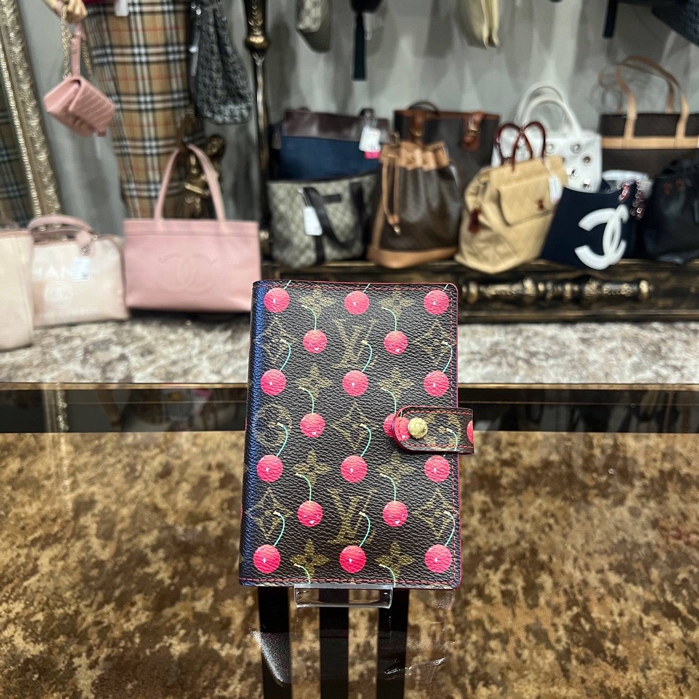 Louis Vuitton (LV) Monogram Agenda Cherry, Limited Edition, with Initials