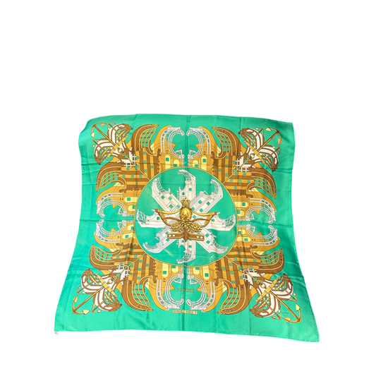 HERMES Stole, Green, with Original Tag