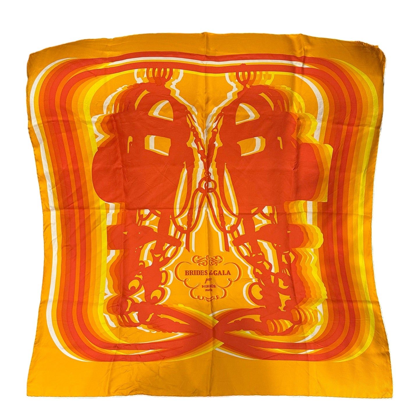HERMES  scarf, Carré 90, orange, with tag