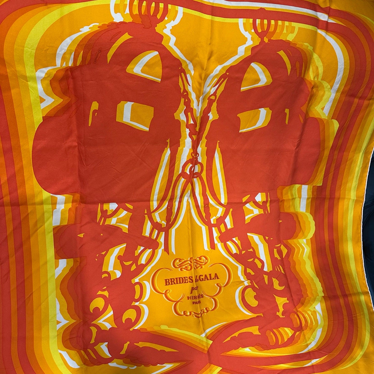 HERMES  scarf, Carré 90, orange, with tag