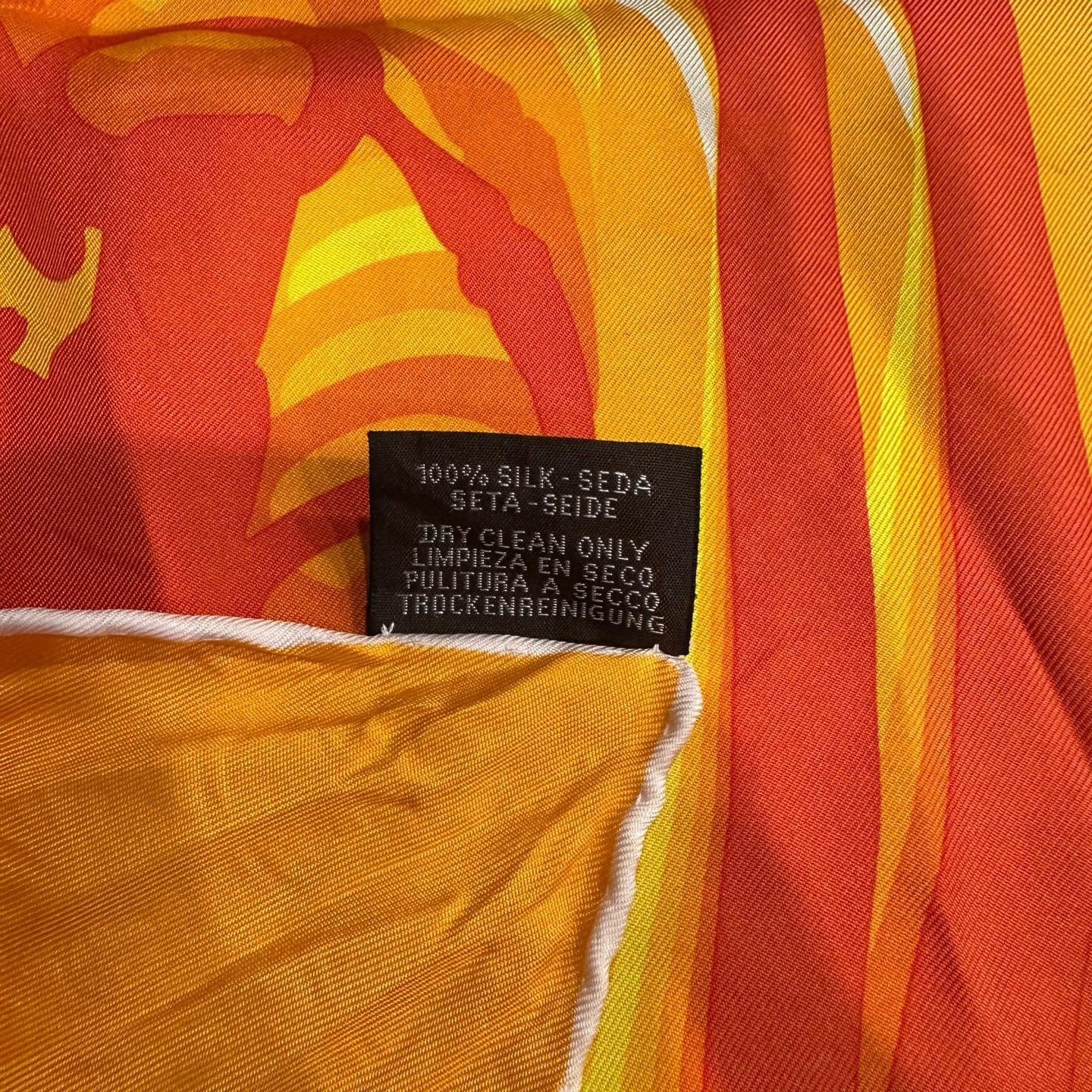HERMES  scarf, Carré 90, orange, with tag